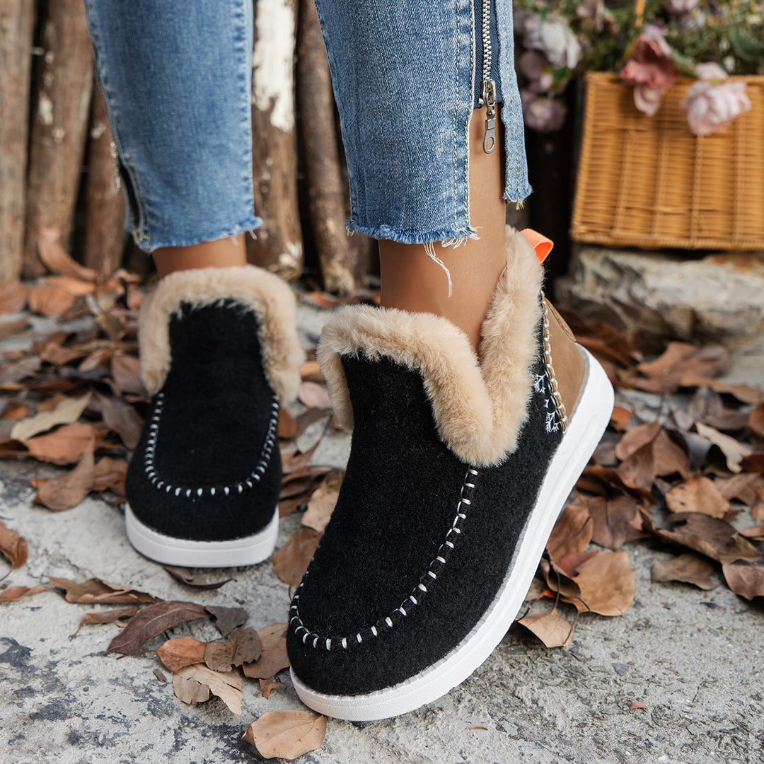 Damen Bequeme gefütterte Sneaker mit elegantem Klettverschluss und rutschfester Sohle EB