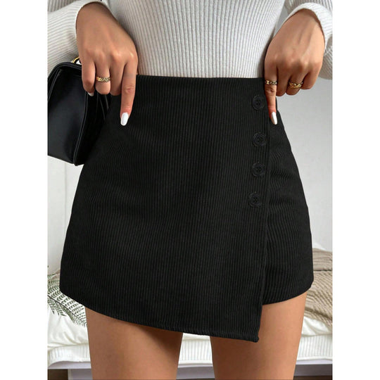 Damen Minirock mit Knopfdetails EB