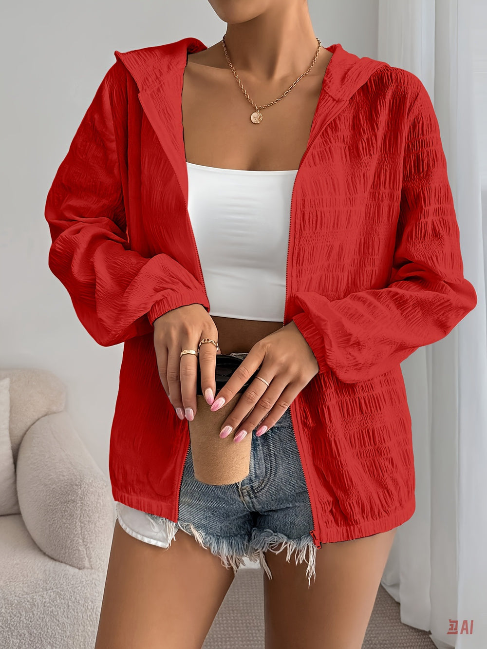 Damen lässige Kapuzenjacke EB
