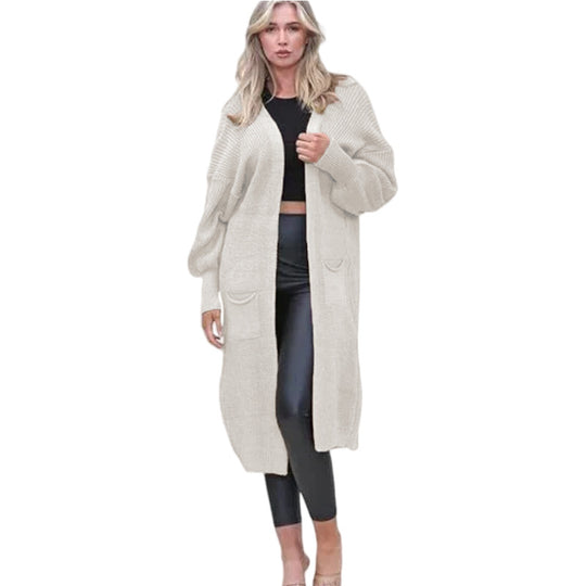 Damen Großer Strickcardigan mit weichem Material und praktischen Taschen EB