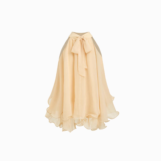 Damen Schwingender Chiffon-Rock mit Schleifenverschluss EB