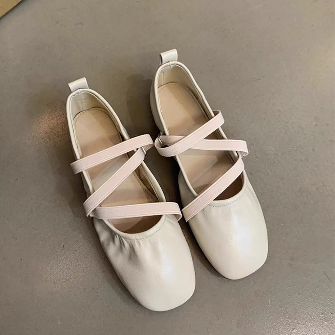 Damen Ballerinas mit modischem Riemen und komfortablem Fußbett EB