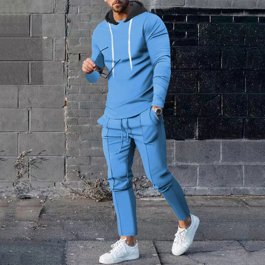 Herren modisches Hoodie mit sportlicher Passform und kontrastierenden Details EB