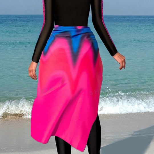 Damen funktionaler Sport-Badeanzug mit Wickelrock EB