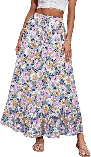 Damen Jumpsuit mit floralem Druck und elastischer Taillierung EB