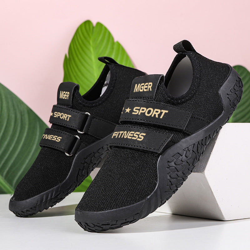 Damen Sportliche Fitness-Sneaker mit elastischem Klettverschluss EB