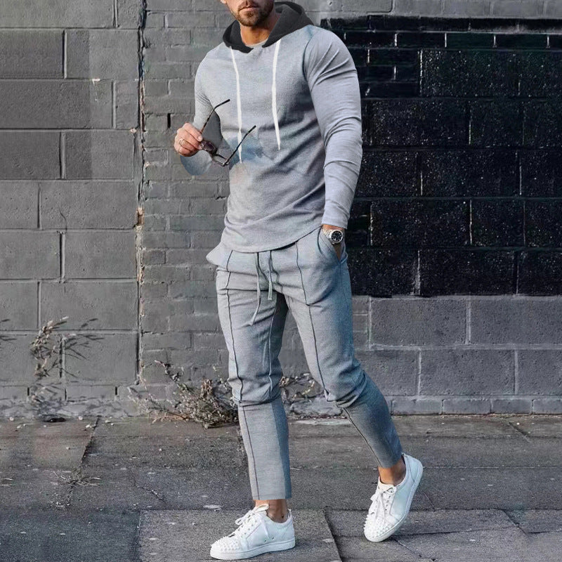 Herren modisches Hoodie mit sportlicher Passform und kontrastierenden Details EB
