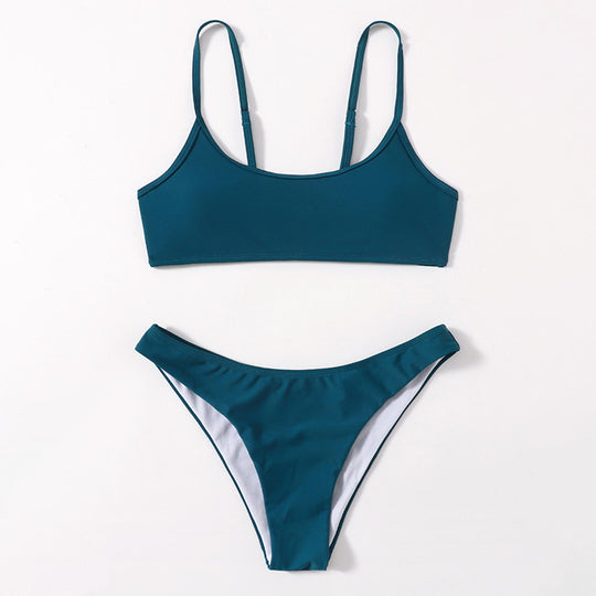 Damen Bikini-Set mit modischen dünnen Trägern und hohem Beinausschnitt EB