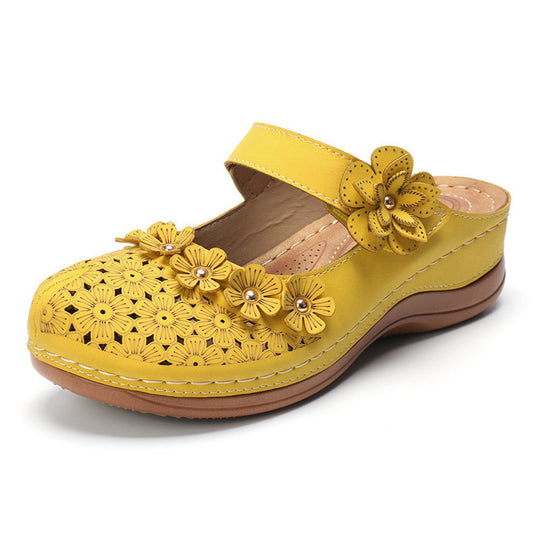 Damen-Clogs mit floralem Design und verstellbarem Riemen EB