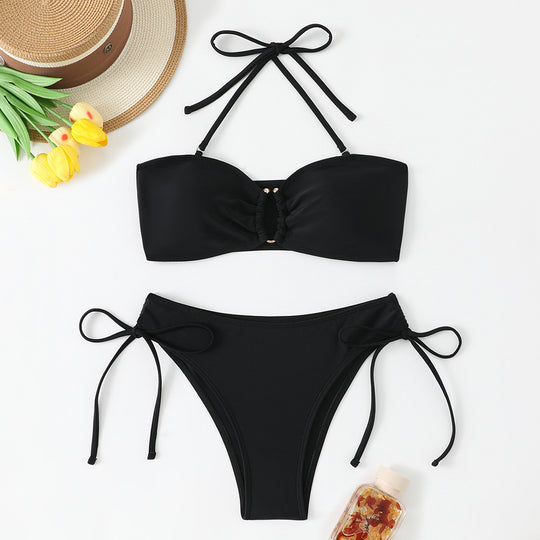 Damen Bandeau-Bikini mit verspielten Schleifen EB