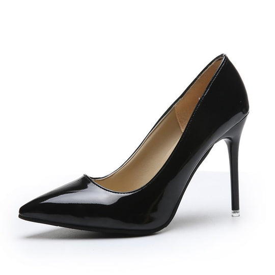 Damen elegante High Heels mit spitzem Zehenbereich und glanzvollem Finish EB