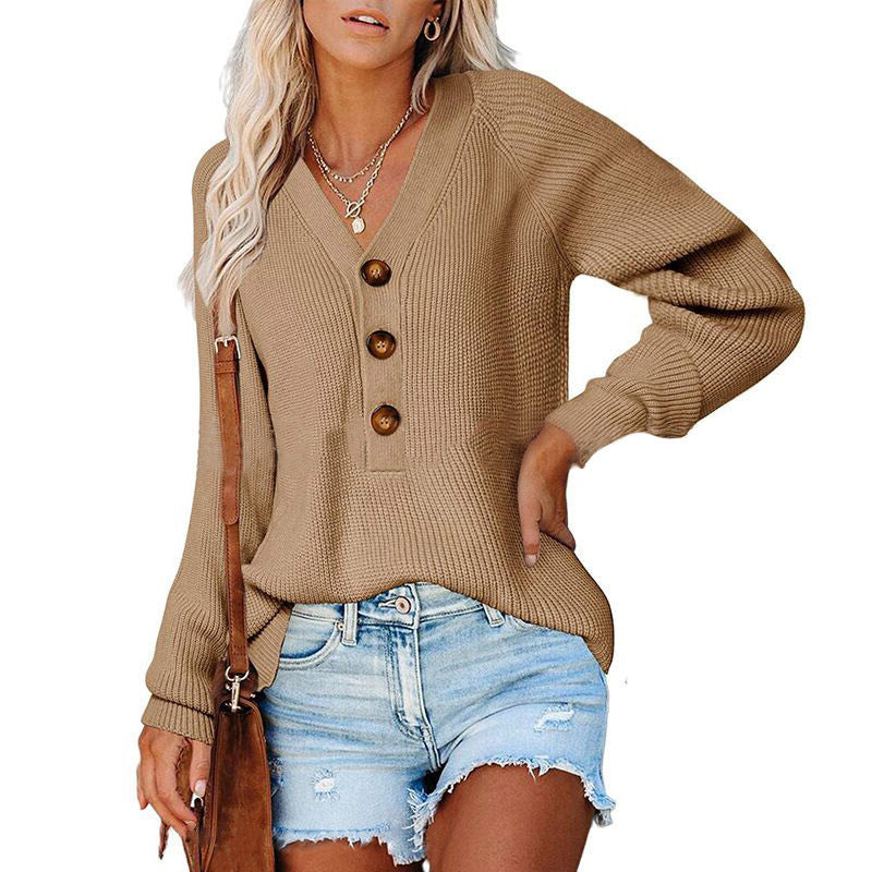 Damen Strickpullover mit Knopfdetails und lässigem Schnitt EB