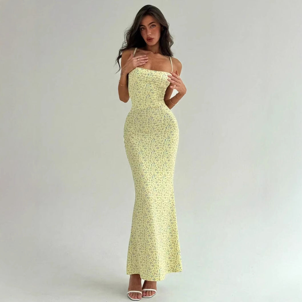 Damen Elegantes Maxikleid mit floralem Muster und schmalem Schnitt EB