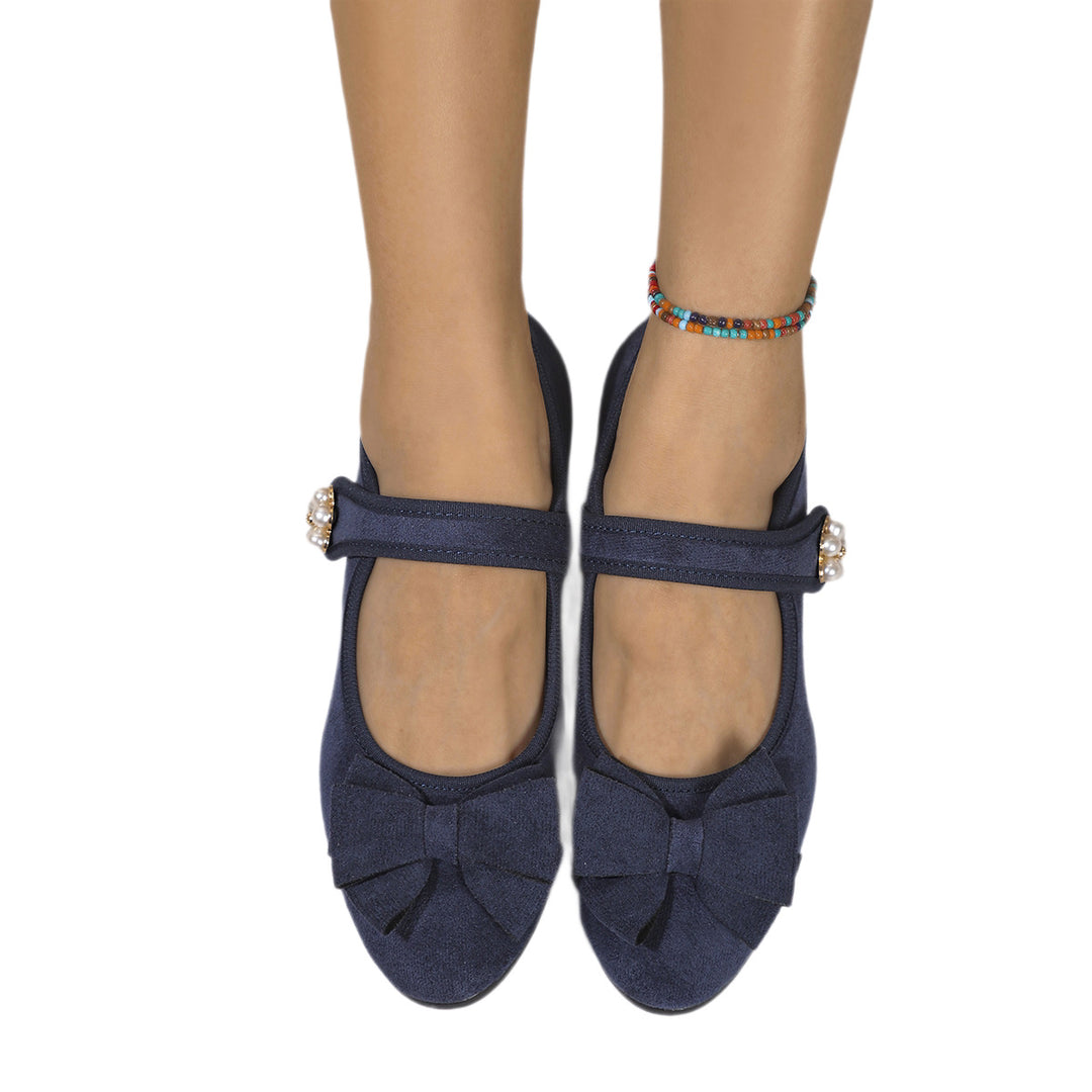 Damen Ballerinas mit attraktiver Schleife und elegantem Schmuckdetail EB
