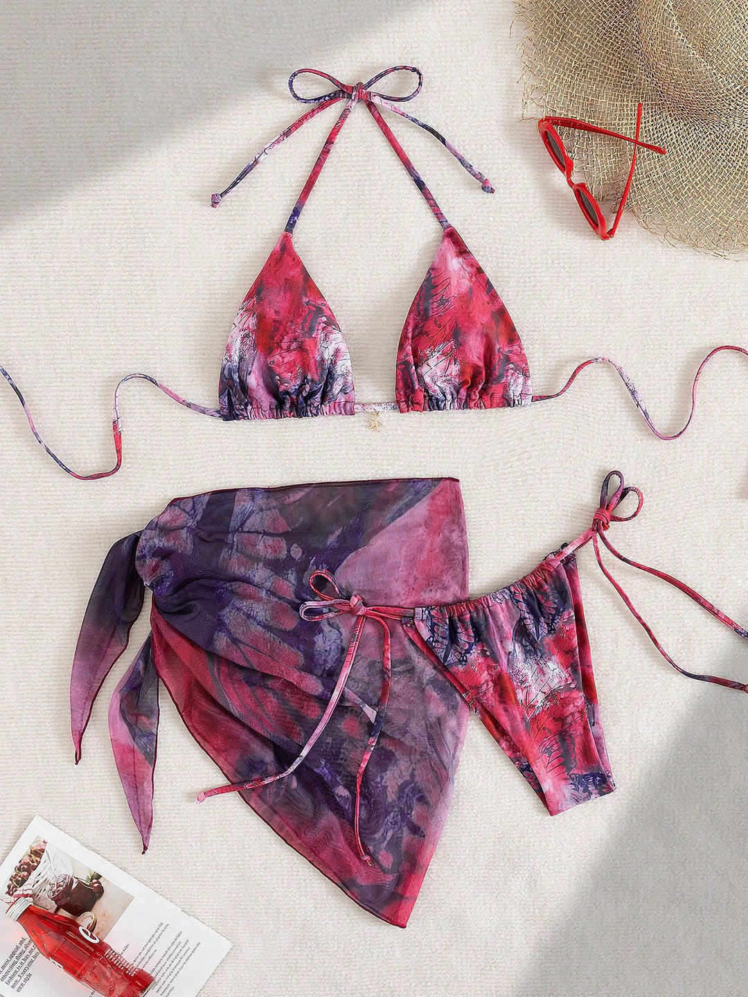 Damen Triangel-Bikini mit floralem Design EB