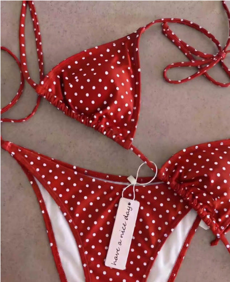 Damen Triangel-Bikini mit punktemuster EB