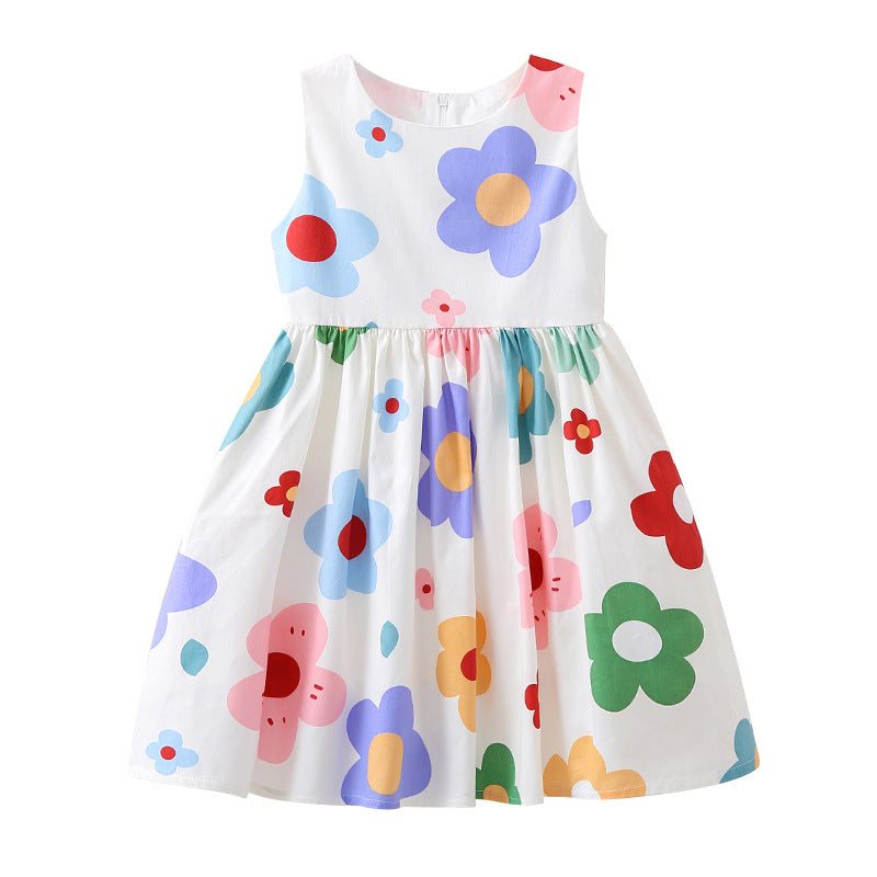 Mädchen Sommerkleid mit buntem Blumenmuster EB
