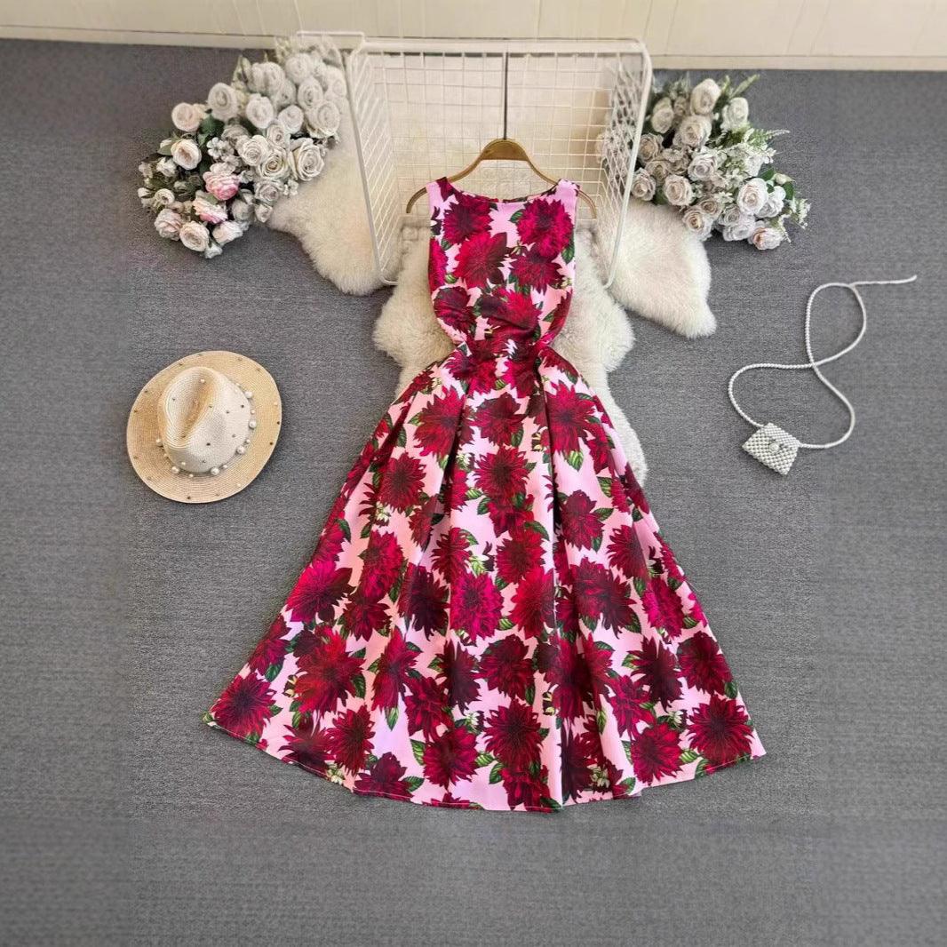 Damen Maxikleid mit floralen Applikationen und tailliertem Schnitt EB