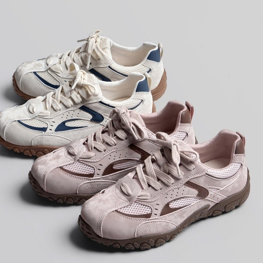 Damen sportliche Sneaker mit innovativer Oberflächenstruktur und rutschfester Sohle EB