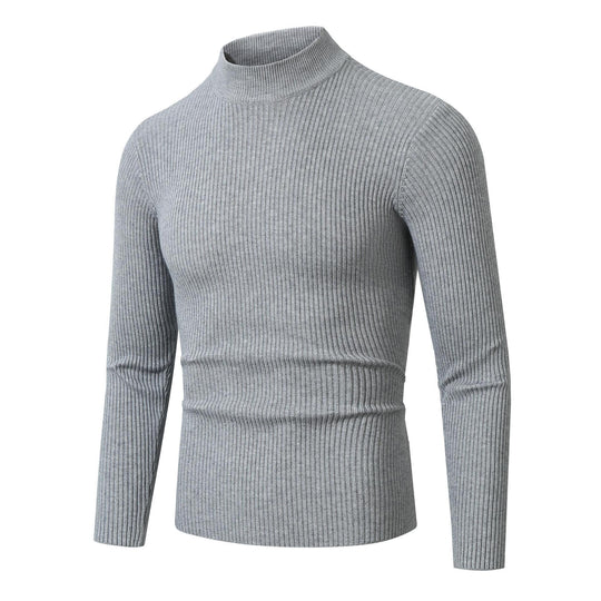 Herren Rollkragenpullover mit geripptem Design EB