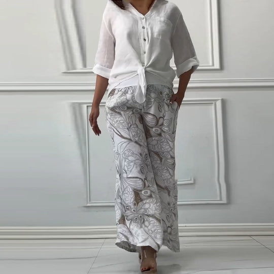 Damen Freizeit-Hose und lässiges Oberteil Set EB
