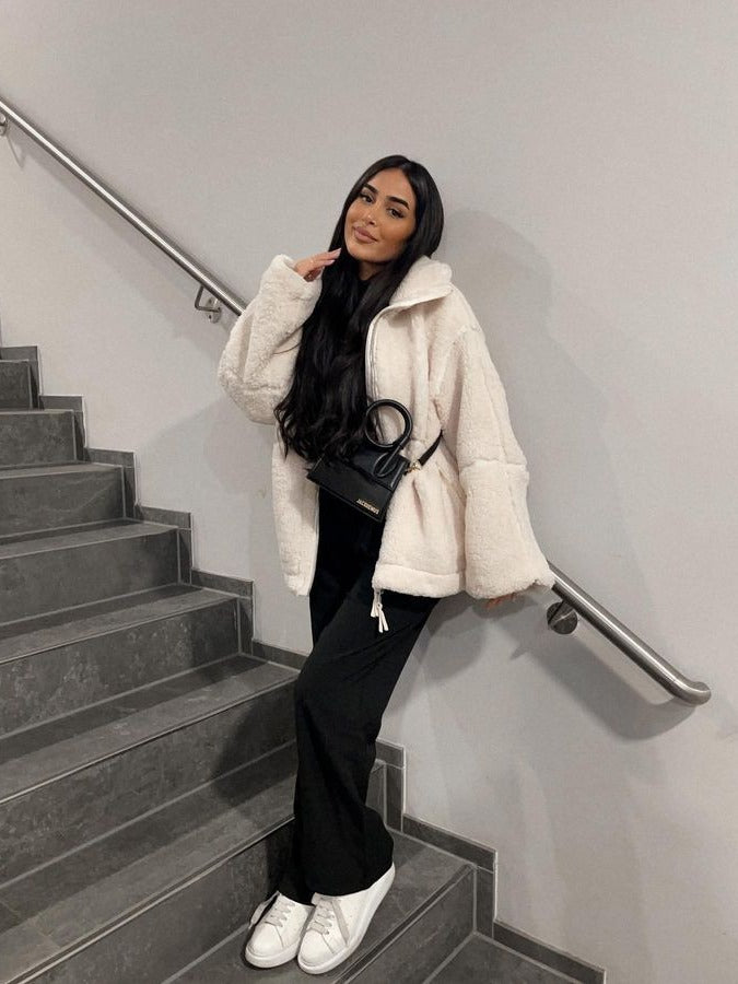 EB | Winter Teddy Mantel - mit Reißverschluss