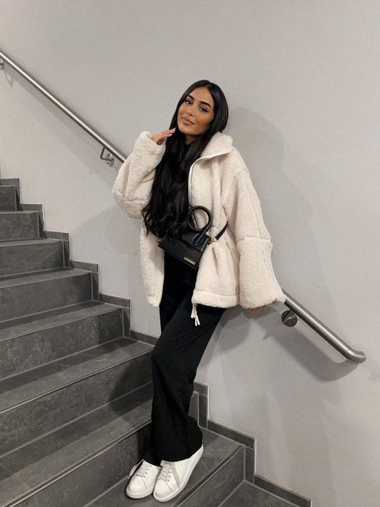 EB | Winter Teddy Mantel - mit Reißverschluss