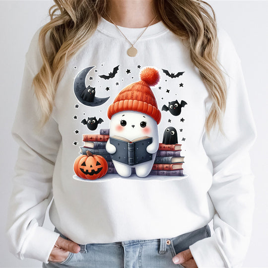 Damen Sweatshirt mit verspieltem Halloween-Motiv und hochwertigem Material EB
