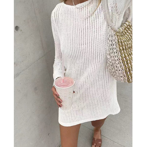 Damen luftiges Strickkleid mit lässigem Schnitt EB