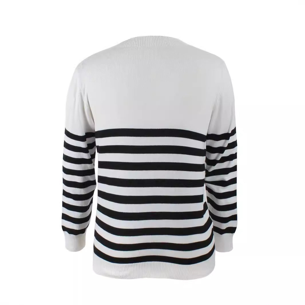 Damen gestreifter Pullover EB