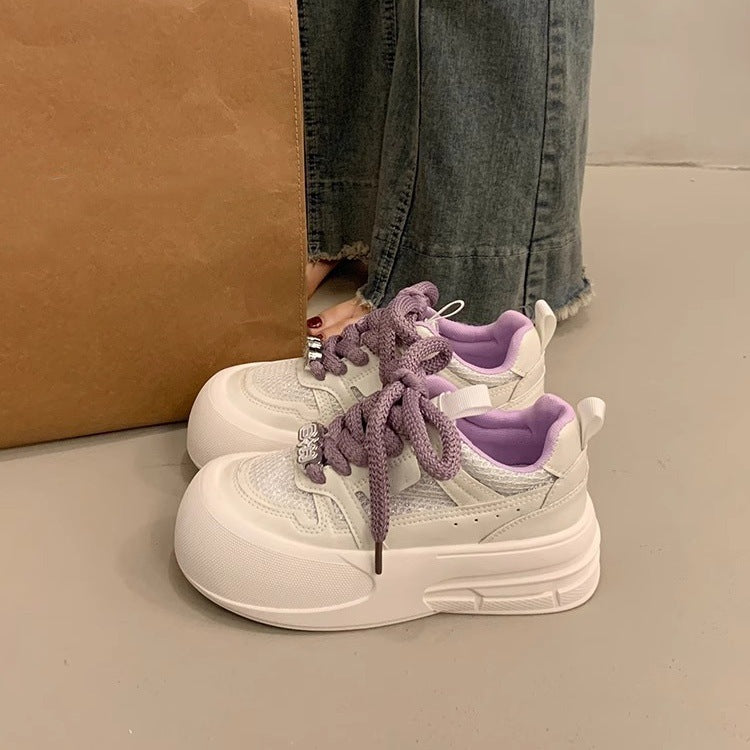 Damen modische und leichte Sneakers mit dämpfender Sohle EB