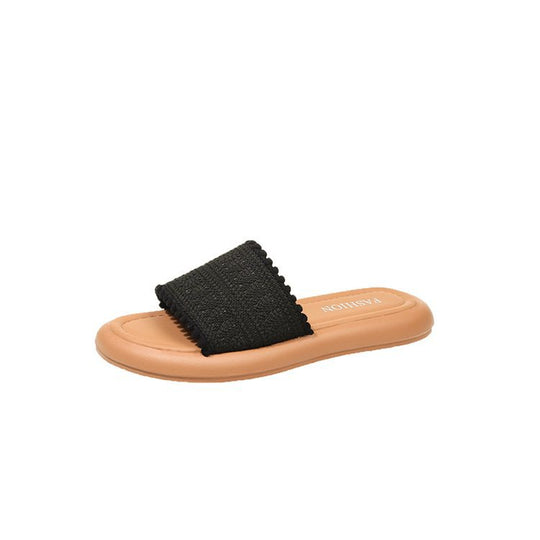 Damen modische Mules mit zierlichem Textilmuster EB