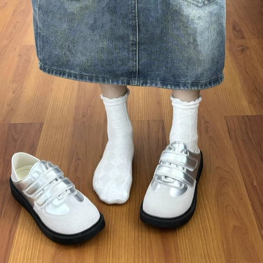 Damen Komfortable Klettverschluss-Sneaker mit atmungsaktivem Obermaterial EB