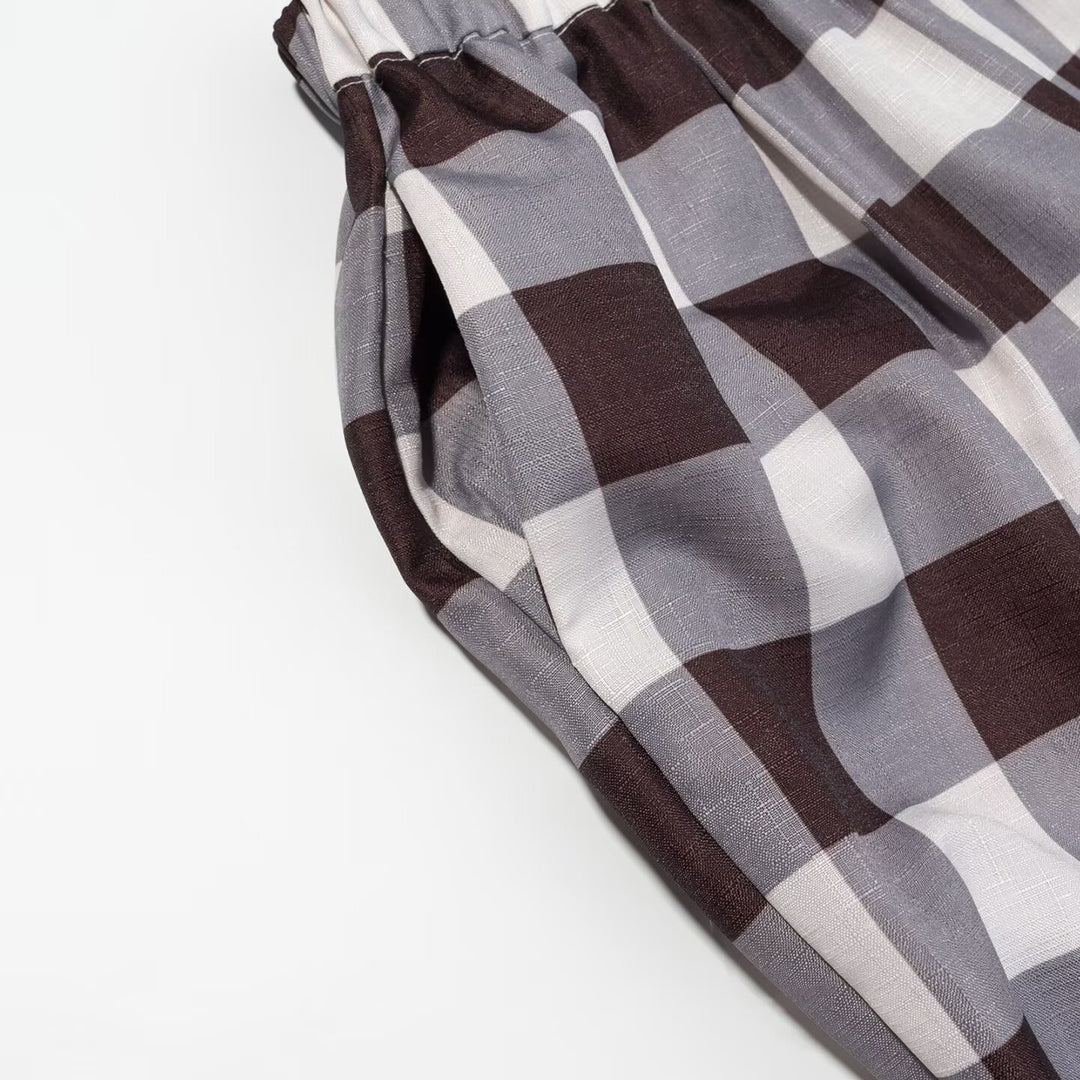 Damen weite Karottenhose mit elastischem Bund EB