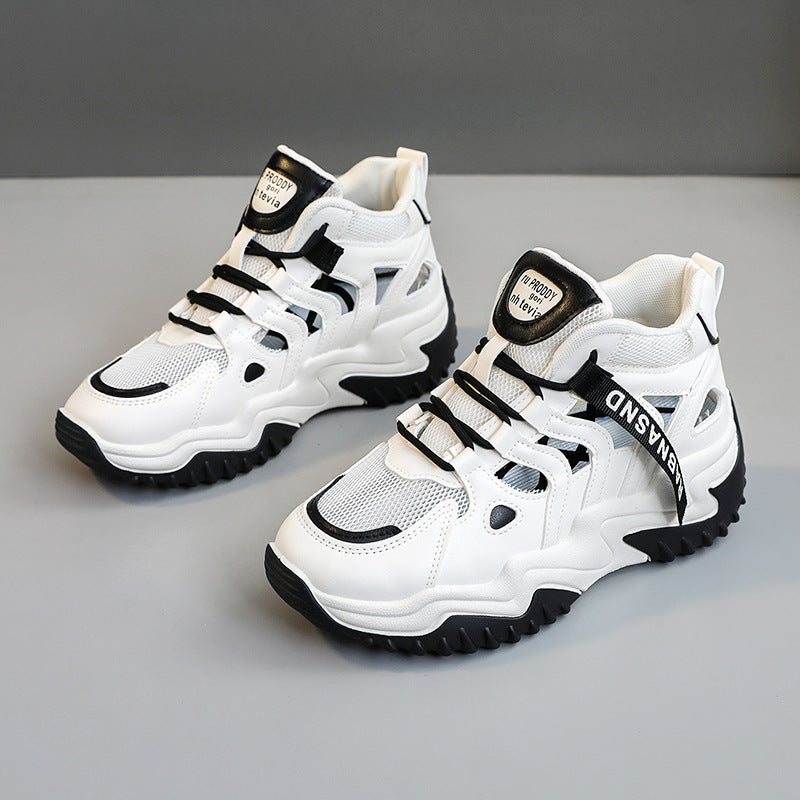 Damen Sportliche High-Top Sneakers mit atmungsaktiver Mesh-Konstruktion und dämpfender Sohle EB