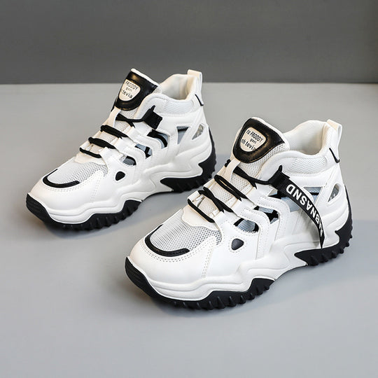 Damen Sportliche High-Top Sneakers mit atmungsaktiver Mesh-Konstruktion und dämpfender Sohle EB