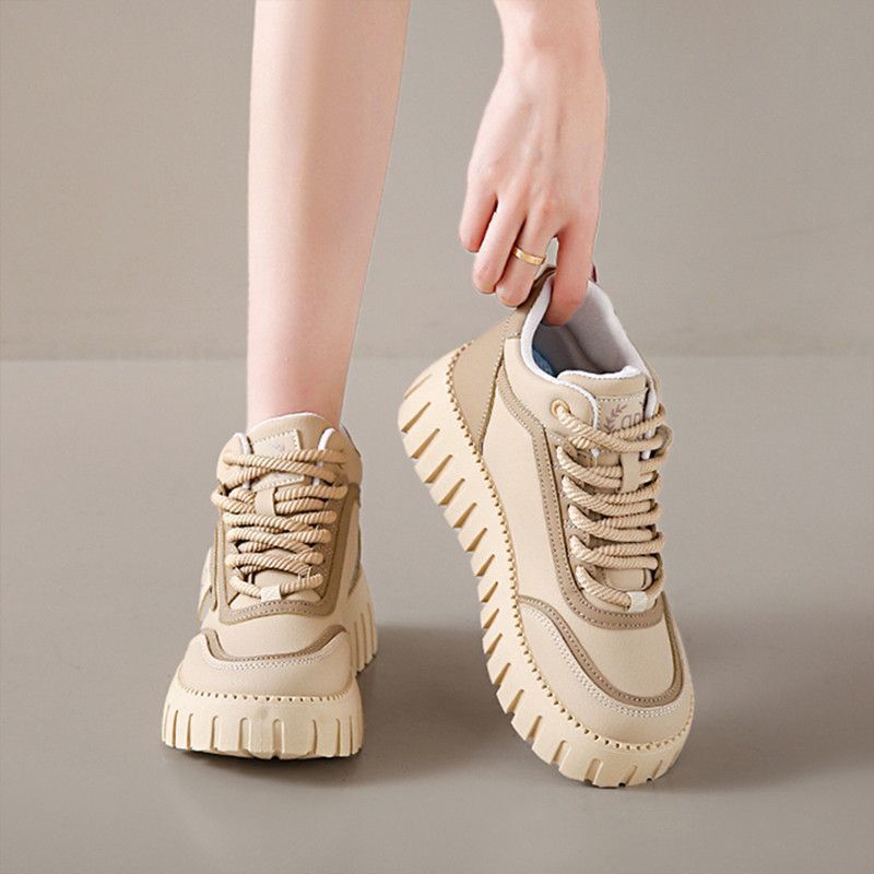 Damen Modische High-Top Sneakers mit dicker Profilsohle und eleganten Akzenten EB