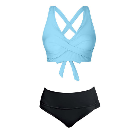 Damen Zweiteiliger Badeanzug mit floralem Design EB