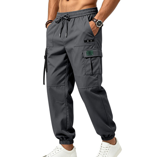 Herren Cargo-Jogginghose mit Kordelzug elastischen Bündchen und Multifach-Taschen EB