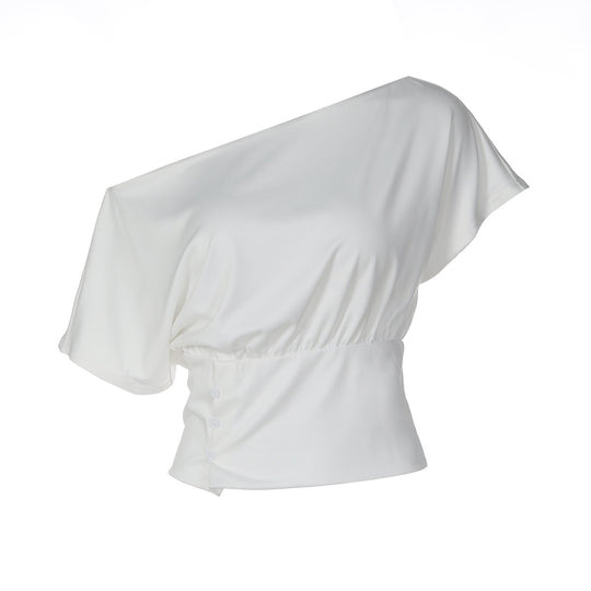 Damen Asymmetrisches Blusenshirt mit raffinierten Drapierungen EB