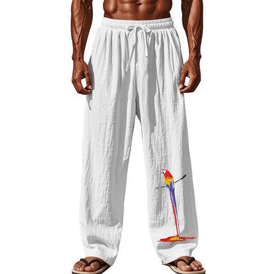 Herren Strandhose aus leichtem, atmungsaktivem Gewebe mit buntem Print EB