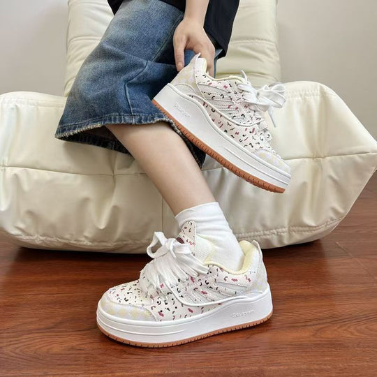 Damen Sneakers mit atmungsaktivem Obermaterial und modischem Muster EB
