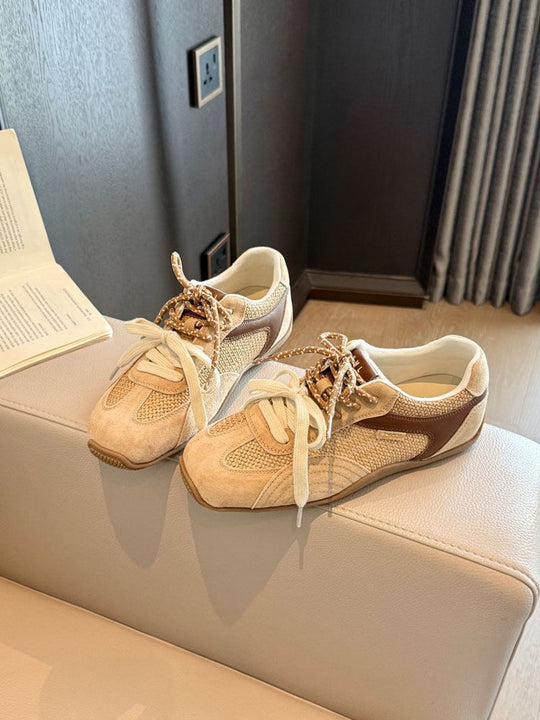 Damen atmungsaktive Lifestyle-Sneaker mit luxuriösem Wildleder-Obermaterial und flexiblem Sohlenprofil EB