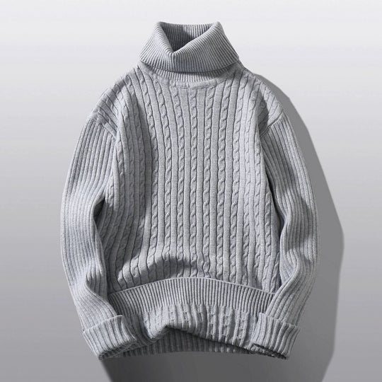 Damen Strickpullover mit hohem Kragen und Rippenmuster EB
