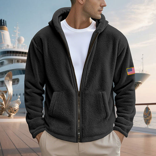 Herren Fleecejacke mit hohem Kragen und praktischen Seitentaschen EB