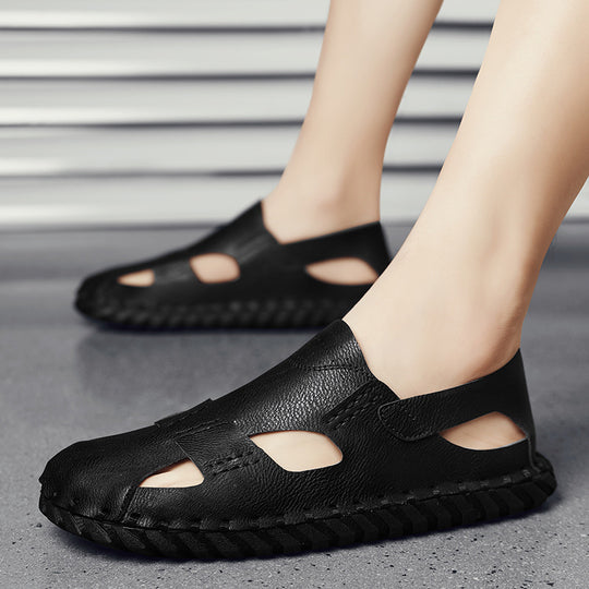Damen luftige Leder Sandalen EB