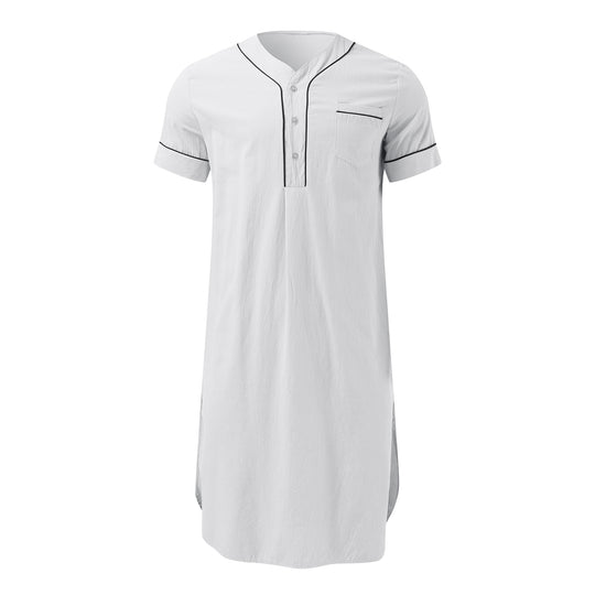 Damen Kurzarm-Kleid mit modernem Stehkragen und praktischer Knopfleiste EB