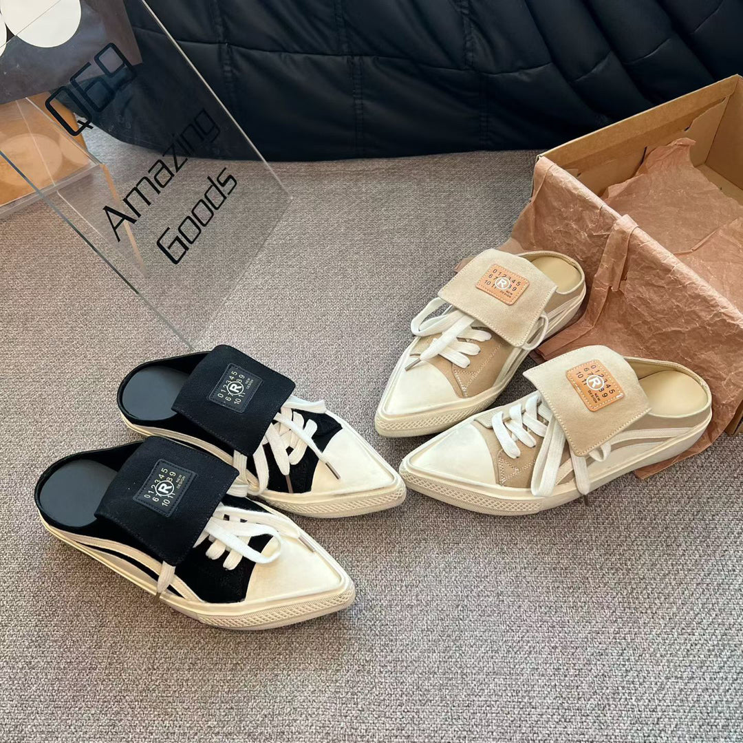 Damen lässige Slipper mit stylischem Schnürdesign EB