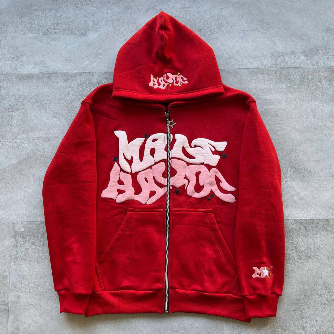 Damen sportliche Kapuzenjacke im urbanen Graffiti-Stil EB