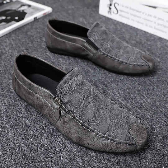 Herren Mokassins mit elegantem Reißverschluss und weichem Leder EB